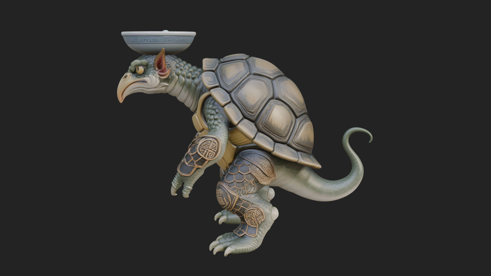 Armored Turtle Beast Statue Design 1 3D Print Model 3D Model