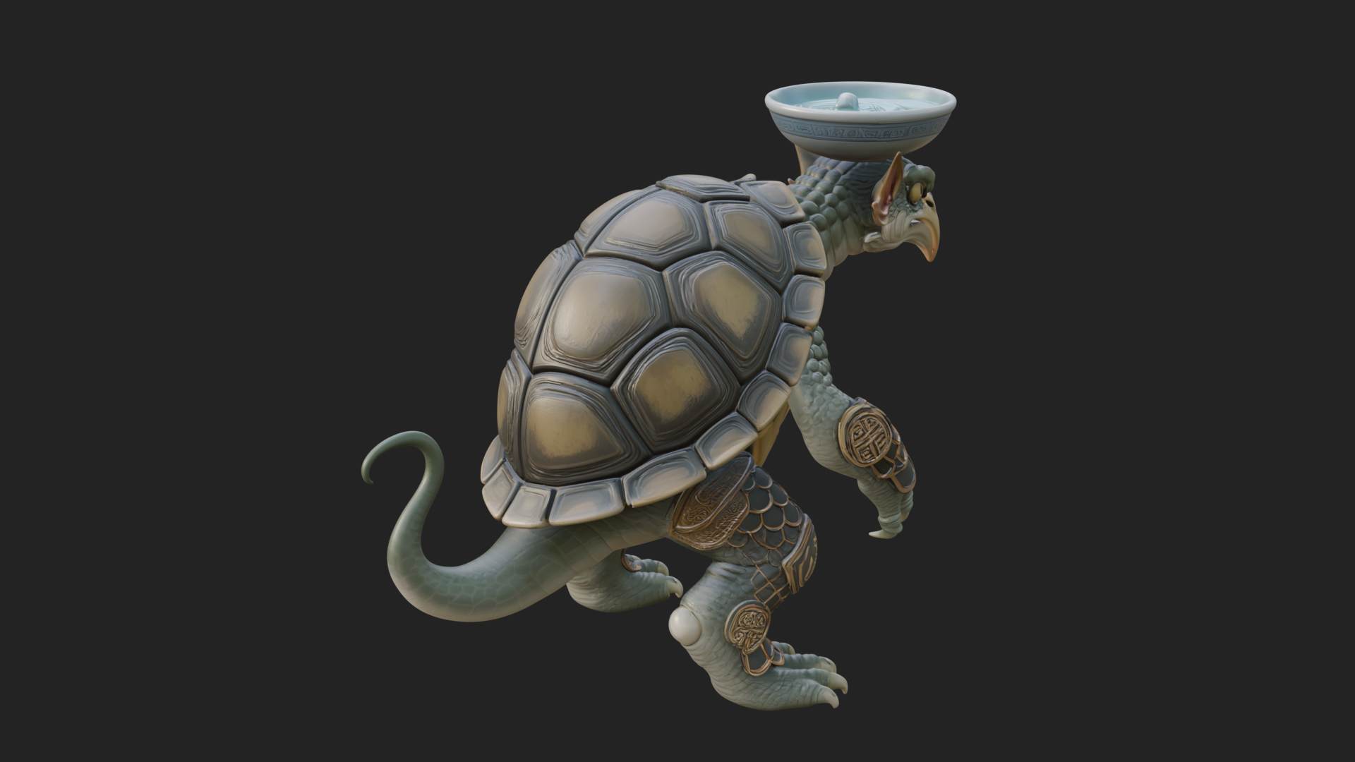 Armored Turtle Beast Statue Design 1 3D Print Model 3D Model