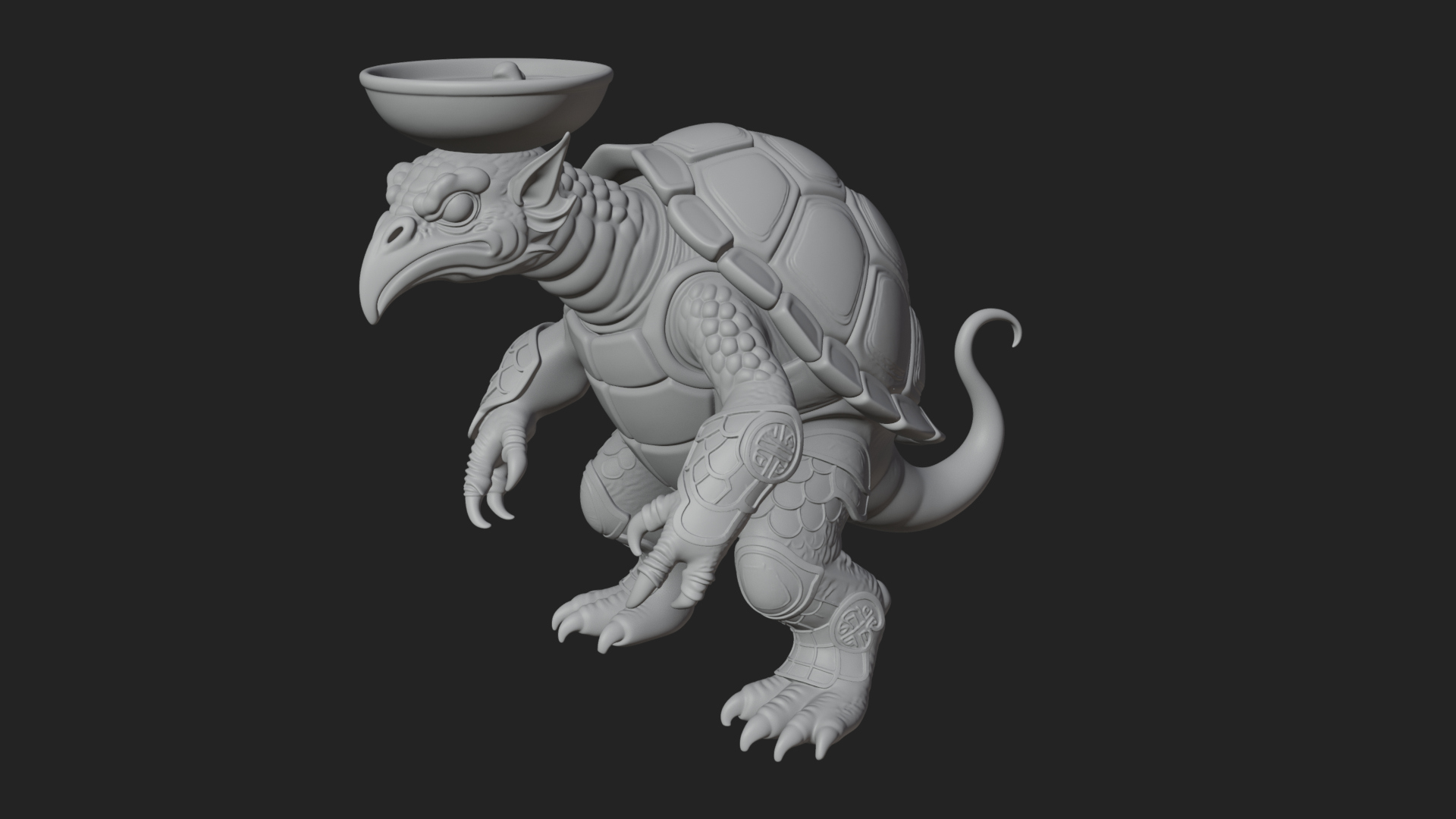 Armored Turtle Beast Statue Design 1 3D Print Model 3D Model