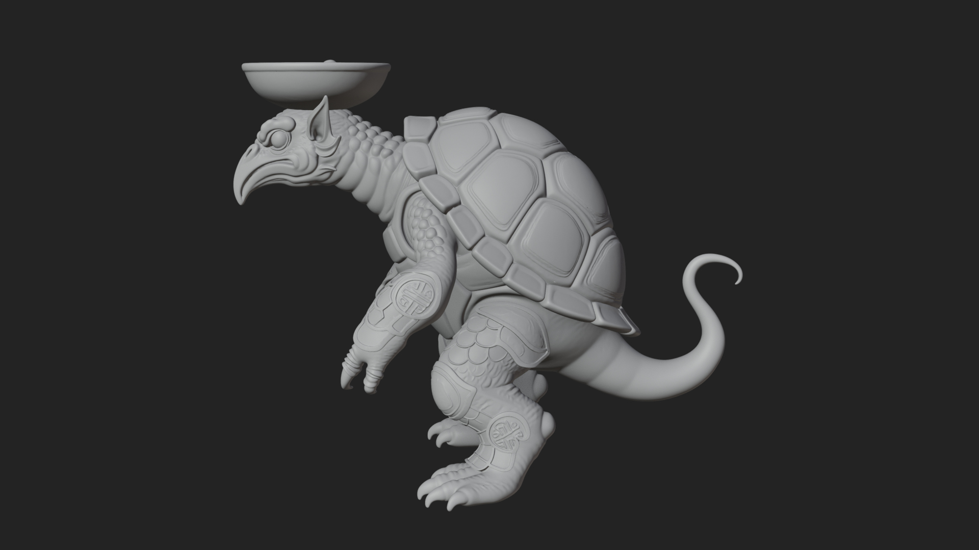Armored Turtle Beast Statue Design 1 3D Print Model 3D Model