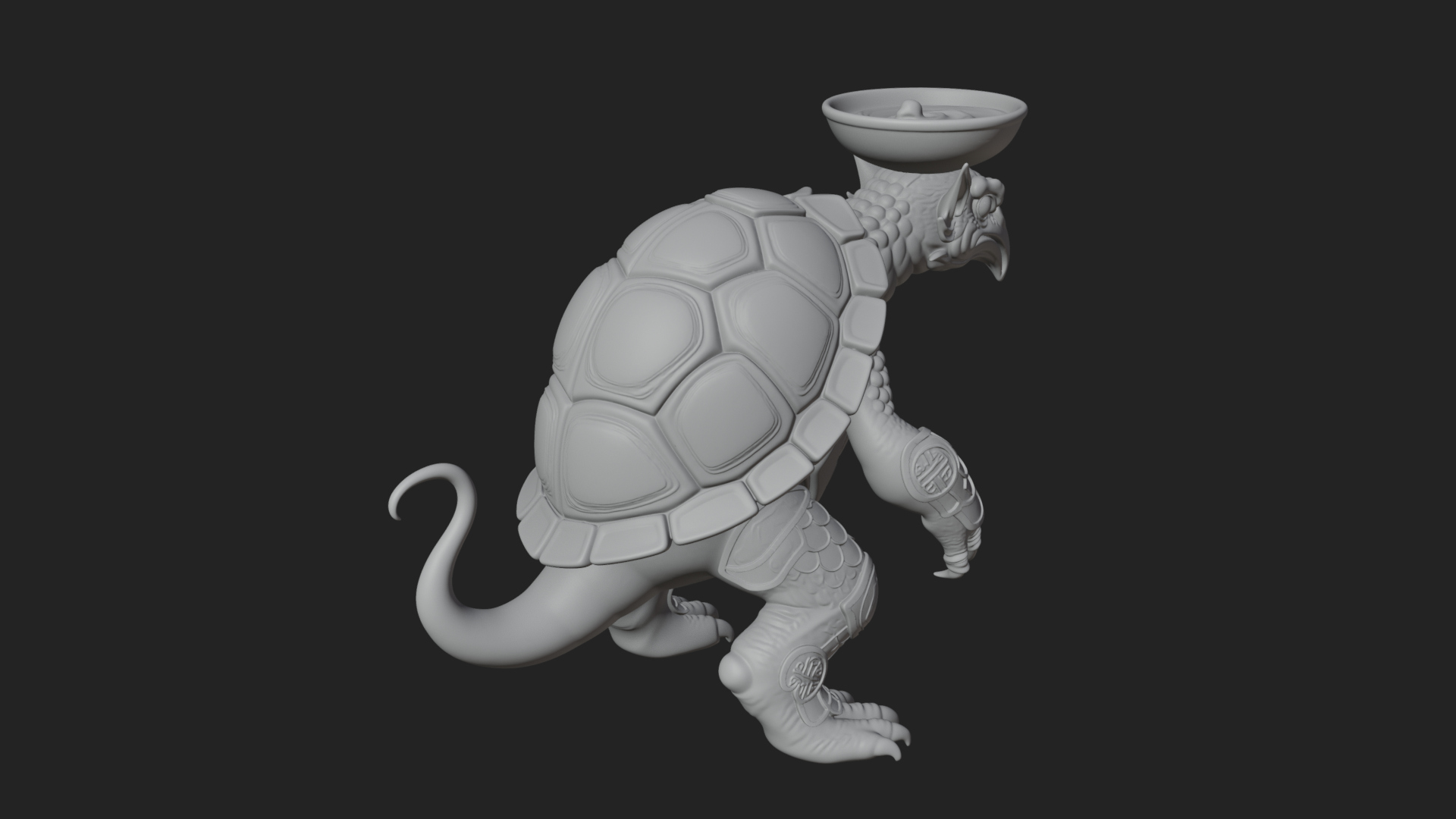 Armored Turtle Beast Statue Design 1 3D Print Model 3D Model
