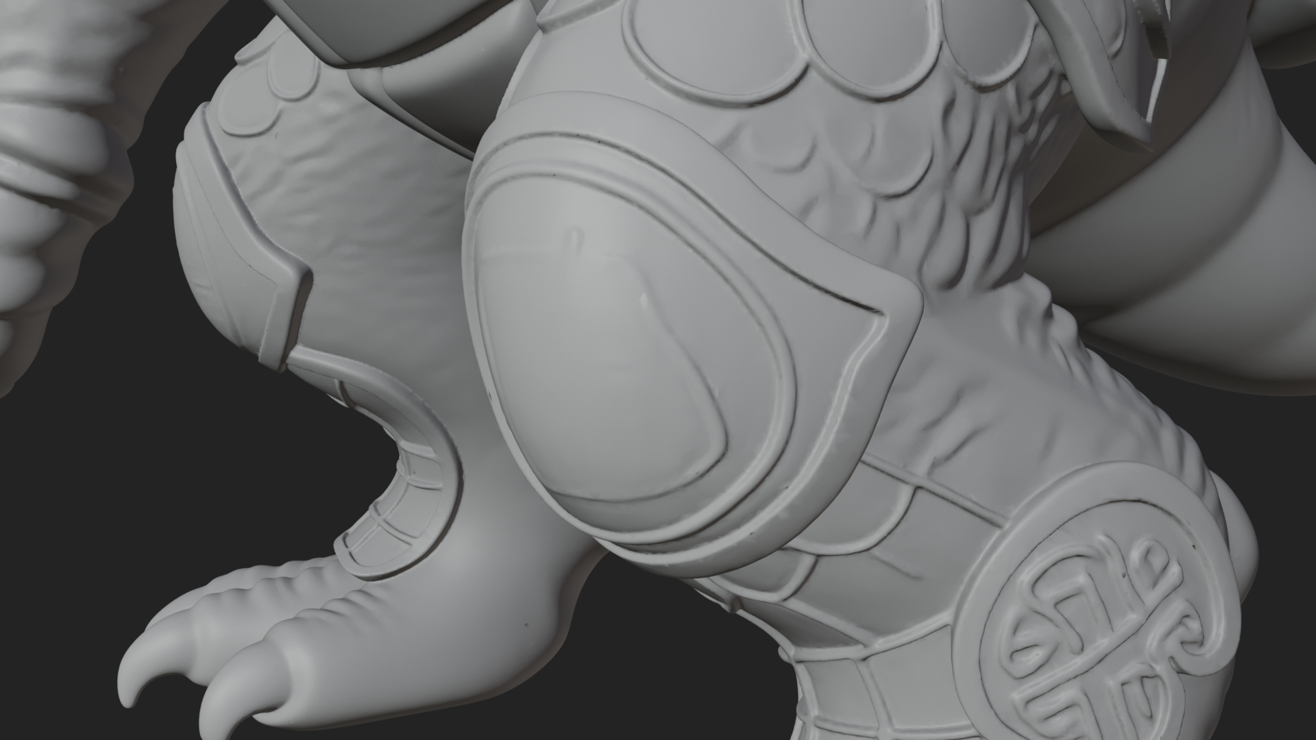 Armored Turtle Beast Statue Design 1 3D Print Model 3D Model