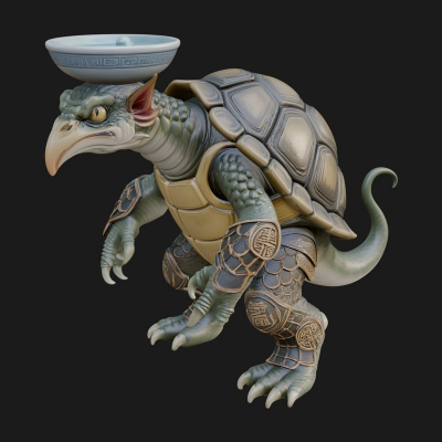 Armored Turtle Beast Statue Design 1 3D Print Model