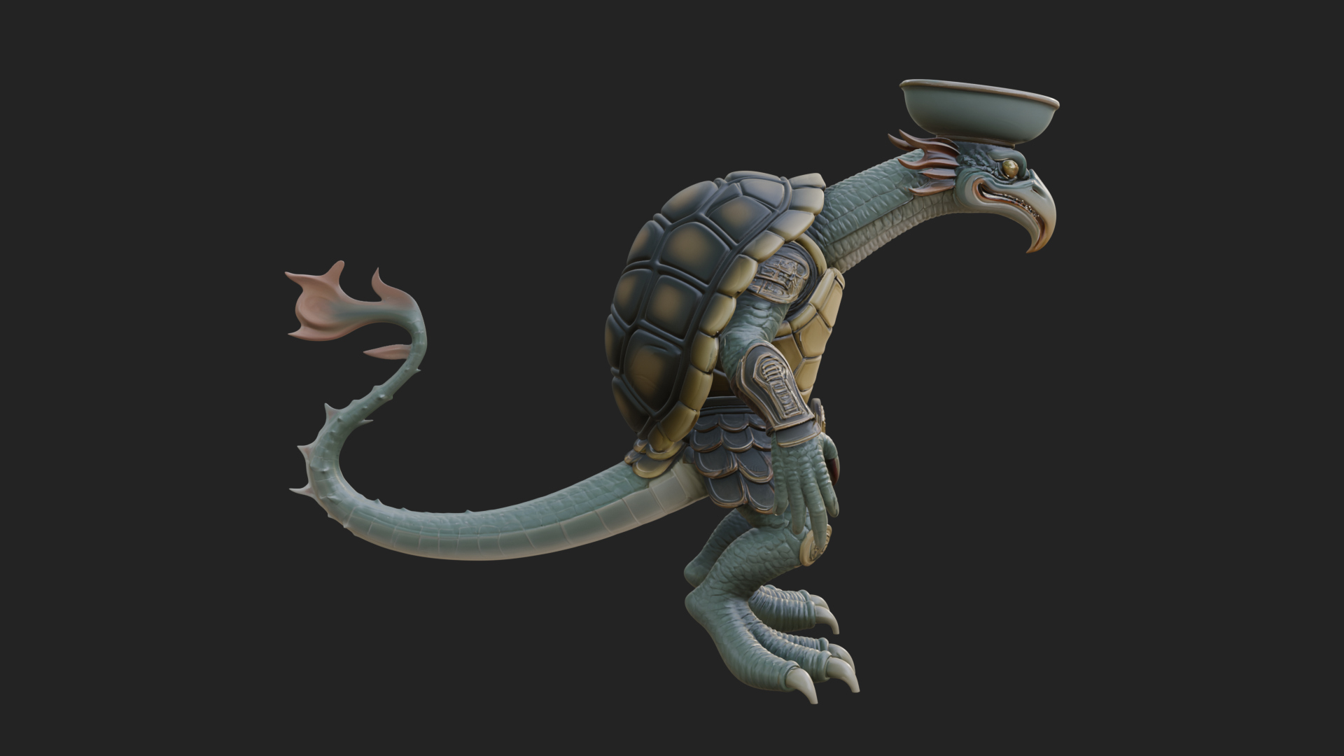 Armored Turtle Beast Statue Design 2 3D Print Model 3D Model