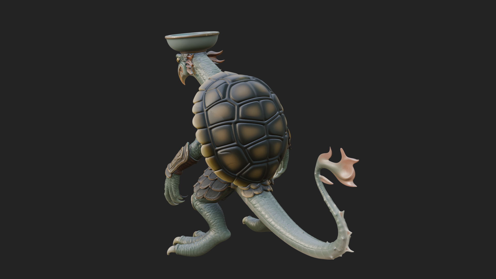 Armored Turtle Beast Statue Design 2 3D Print Model 3D Model