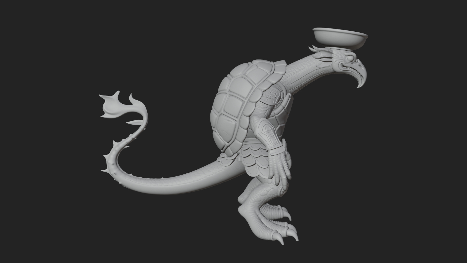 Armored Turtle Beast Statue Design 2 3D Print Model 3D Model