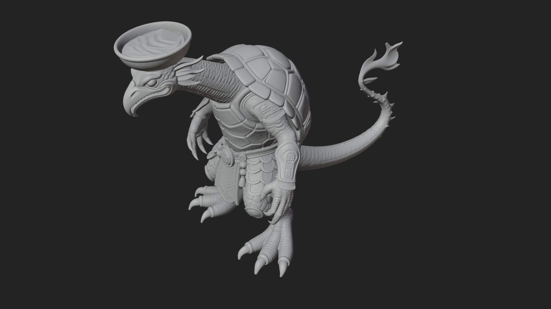 Armored Turtle Beast Statue Design 2 3D Print Model 3D Model
