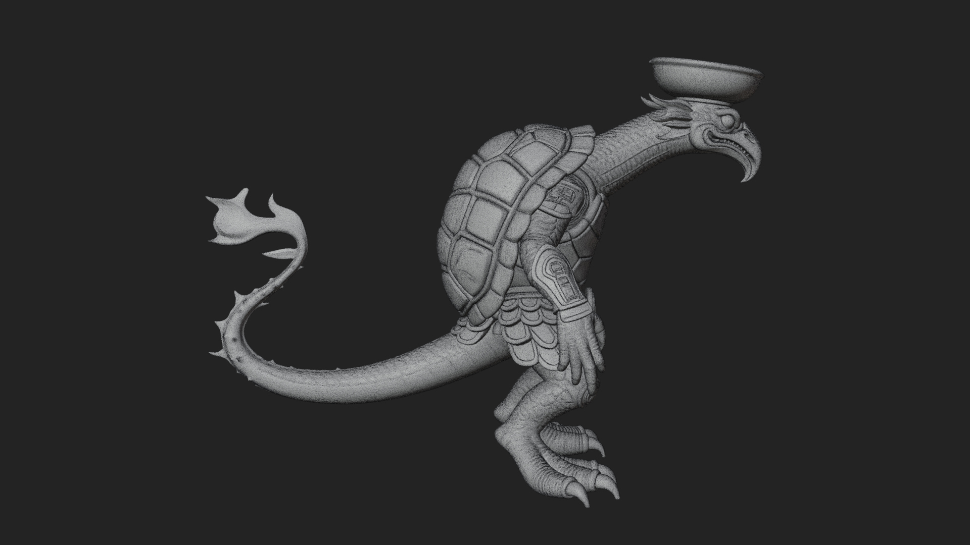 Armored Turtle Beast Statue Design 2 3D Print Model 3D Model