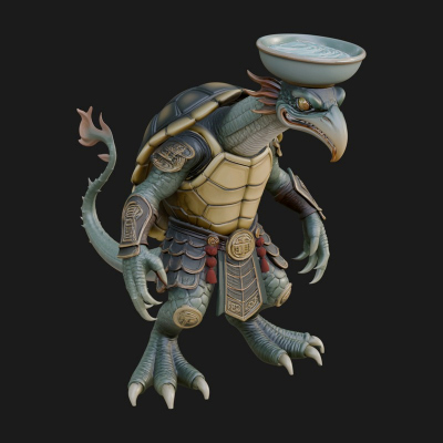 Armored Turtle Beast Statue Design 2 3D Print Model