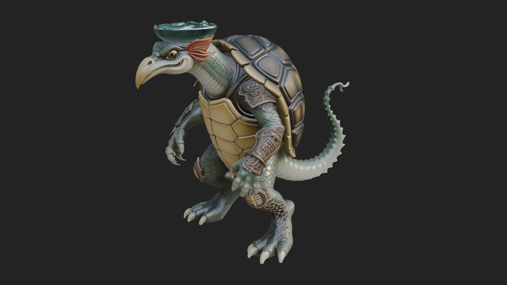 Armored Turtle Beast Statue Design 3 3D Print Model 3D Model