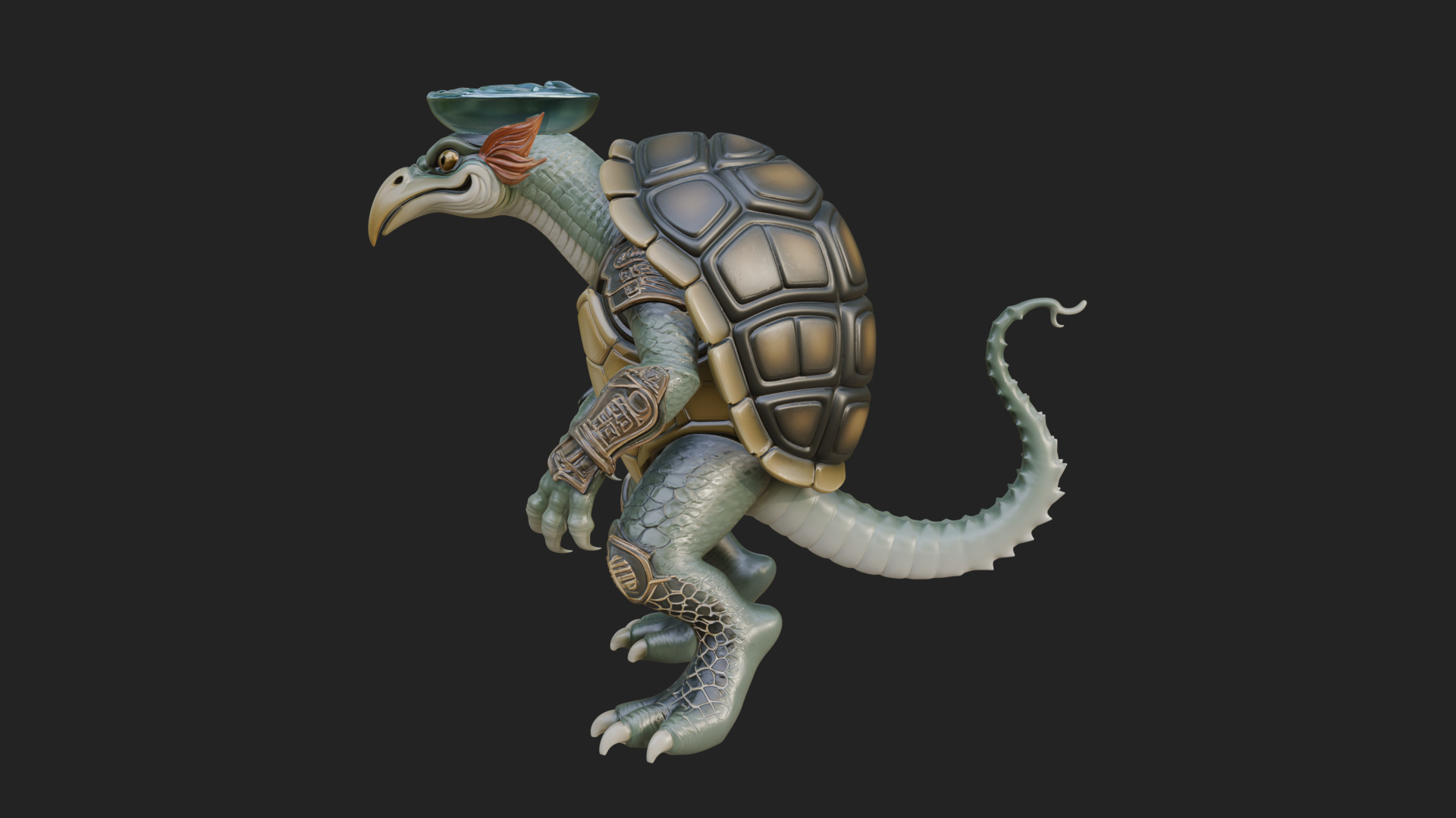 Armored Turtle Beast Statue Design 3 3D Print Model 3D Model