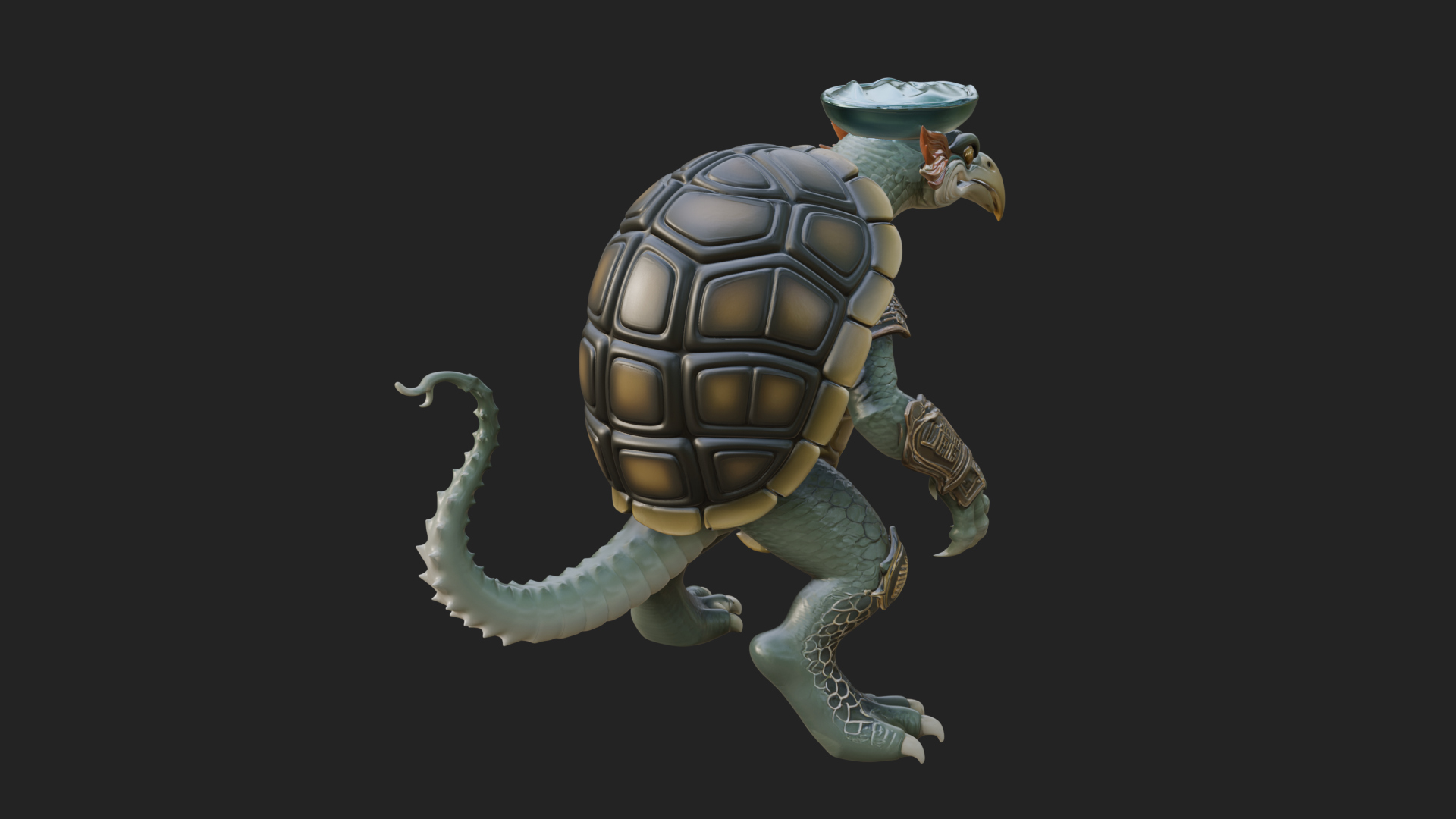Armored Turtle Beast Statue Design 3 3D Print Model 3D Model