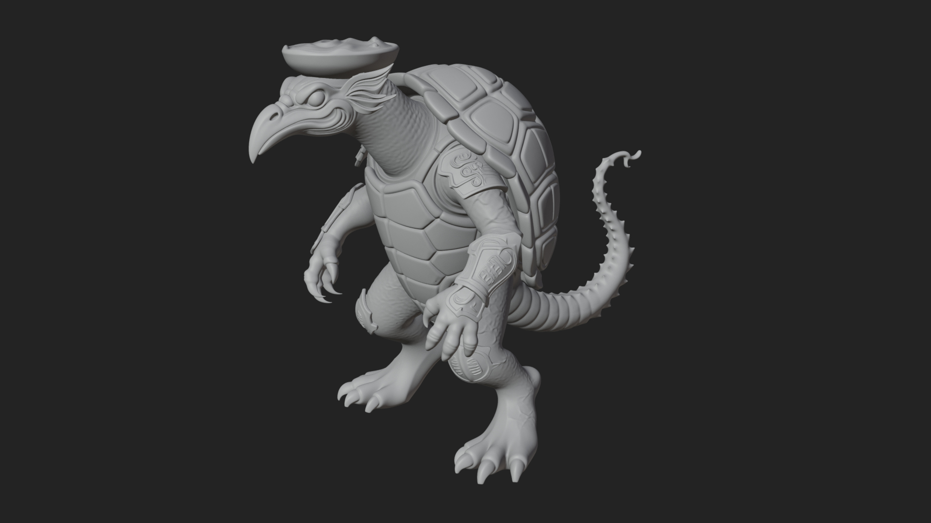 Armored Turtle Beast Statue Design 3 3D Print Model 3D Model