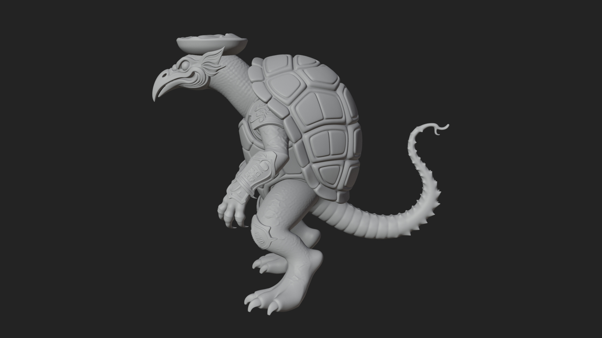 Armored Turtle Beast Statue Design 3 3D Print Model 3D Model