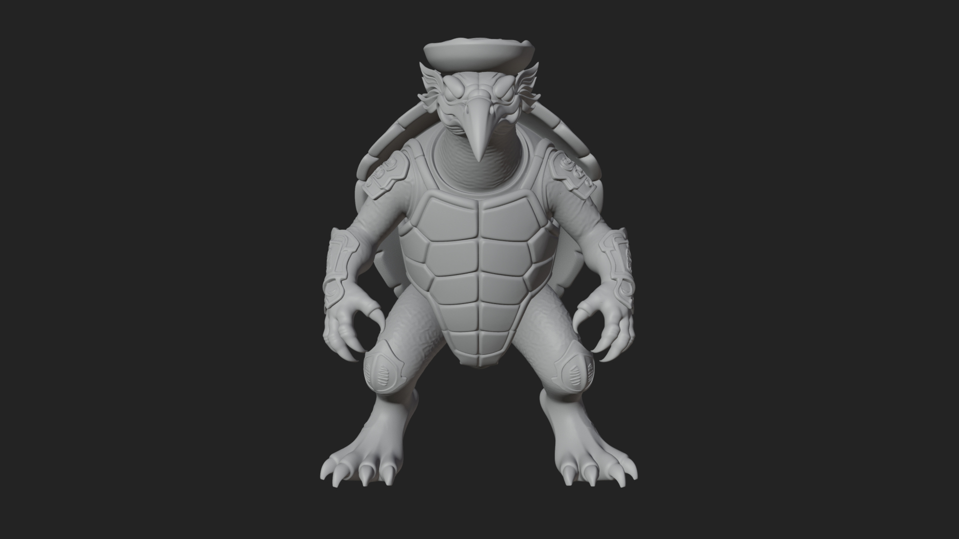 Armored Turtle Beast Statue Design 3 3D Print Model 3D Model