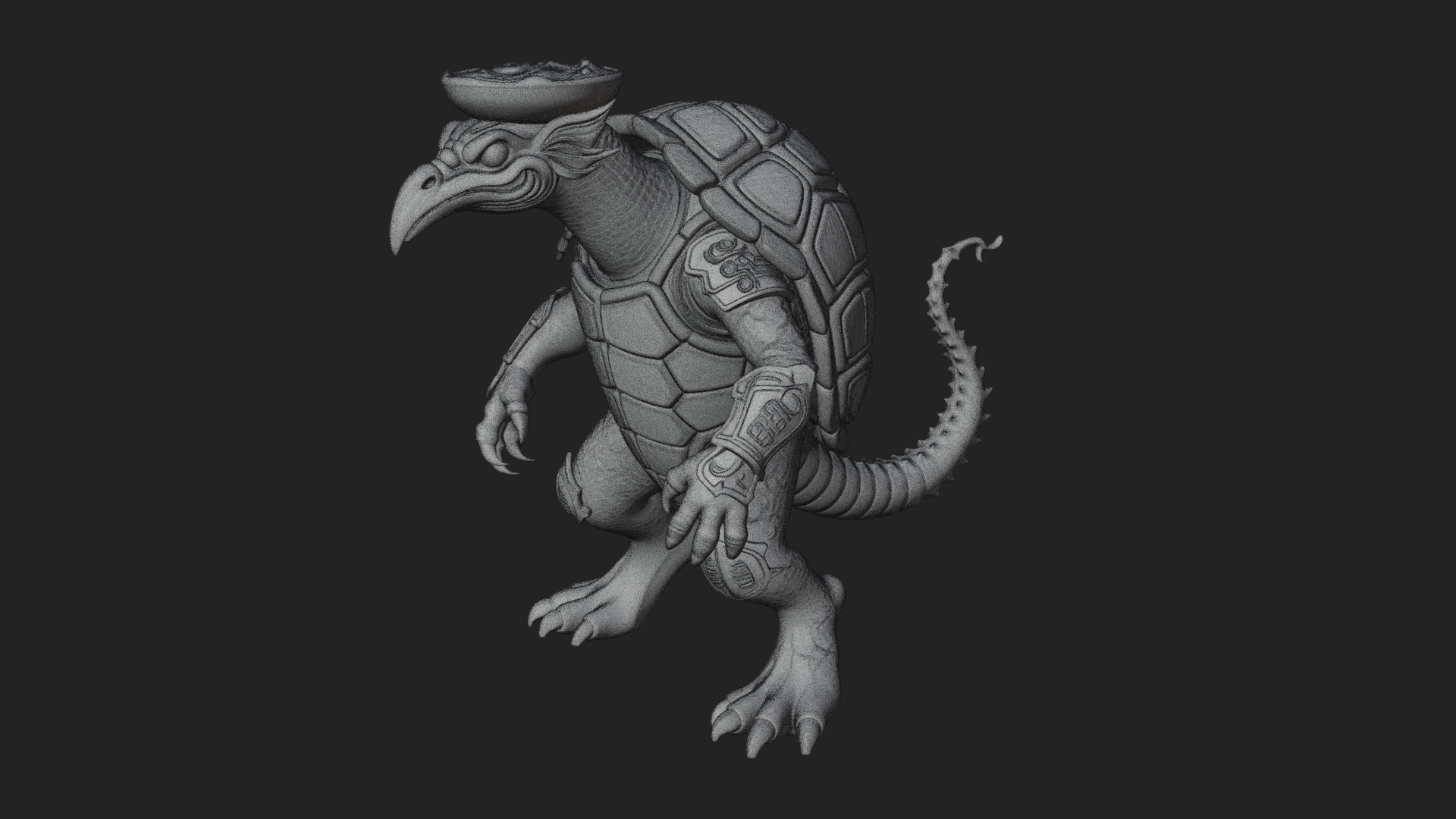 Armored Turtle Beast Statue Design 3 3D Print Model 3D Model