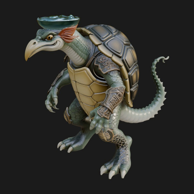 Armored Turtle Beast Statue Design 3 3D Print Model