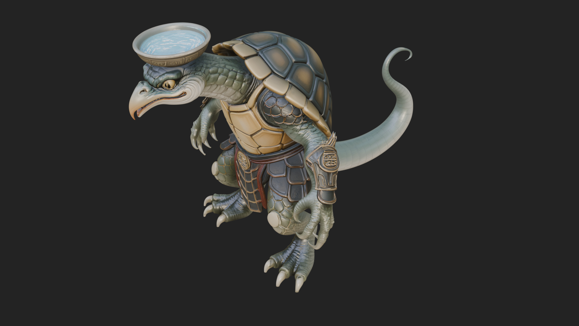 Armored Turtle Beast Statue Design 4 3D Print Model 3D Model