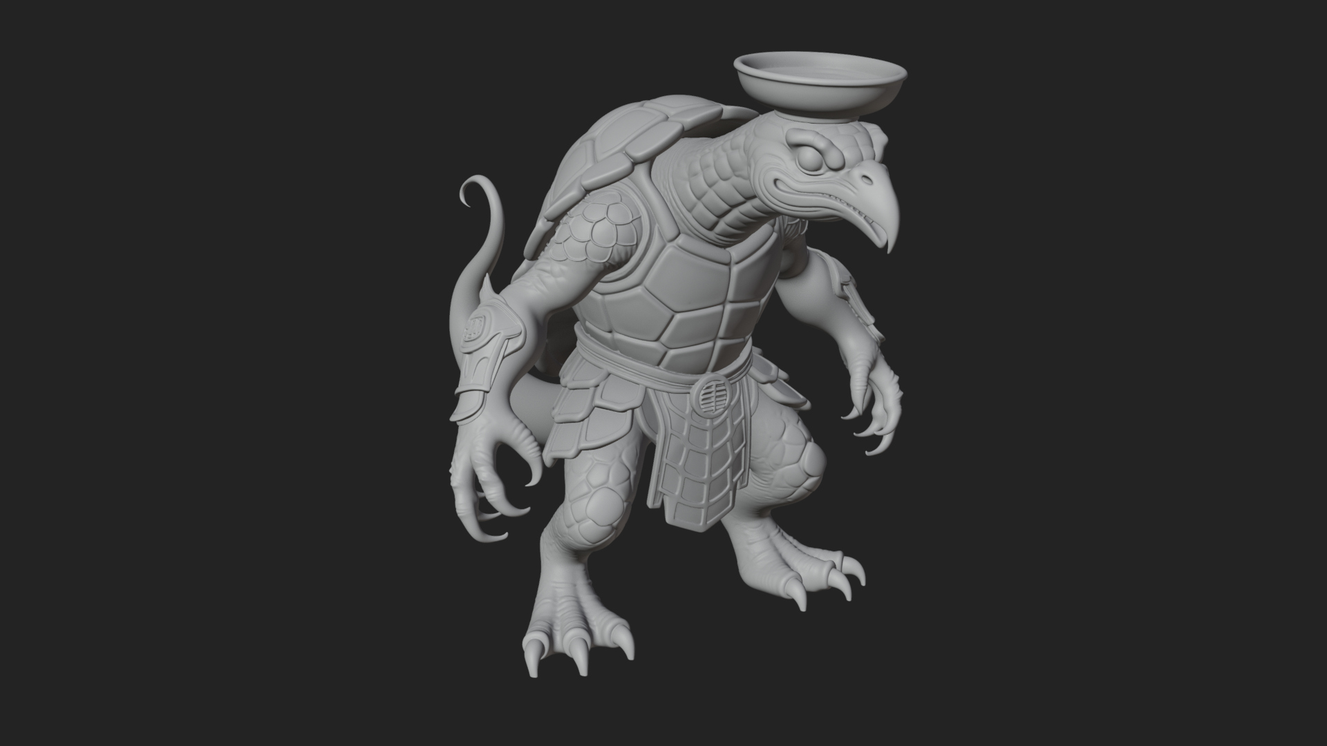 Armored Turtle Beast Statue Design 4 3D Print Model 3D Model
