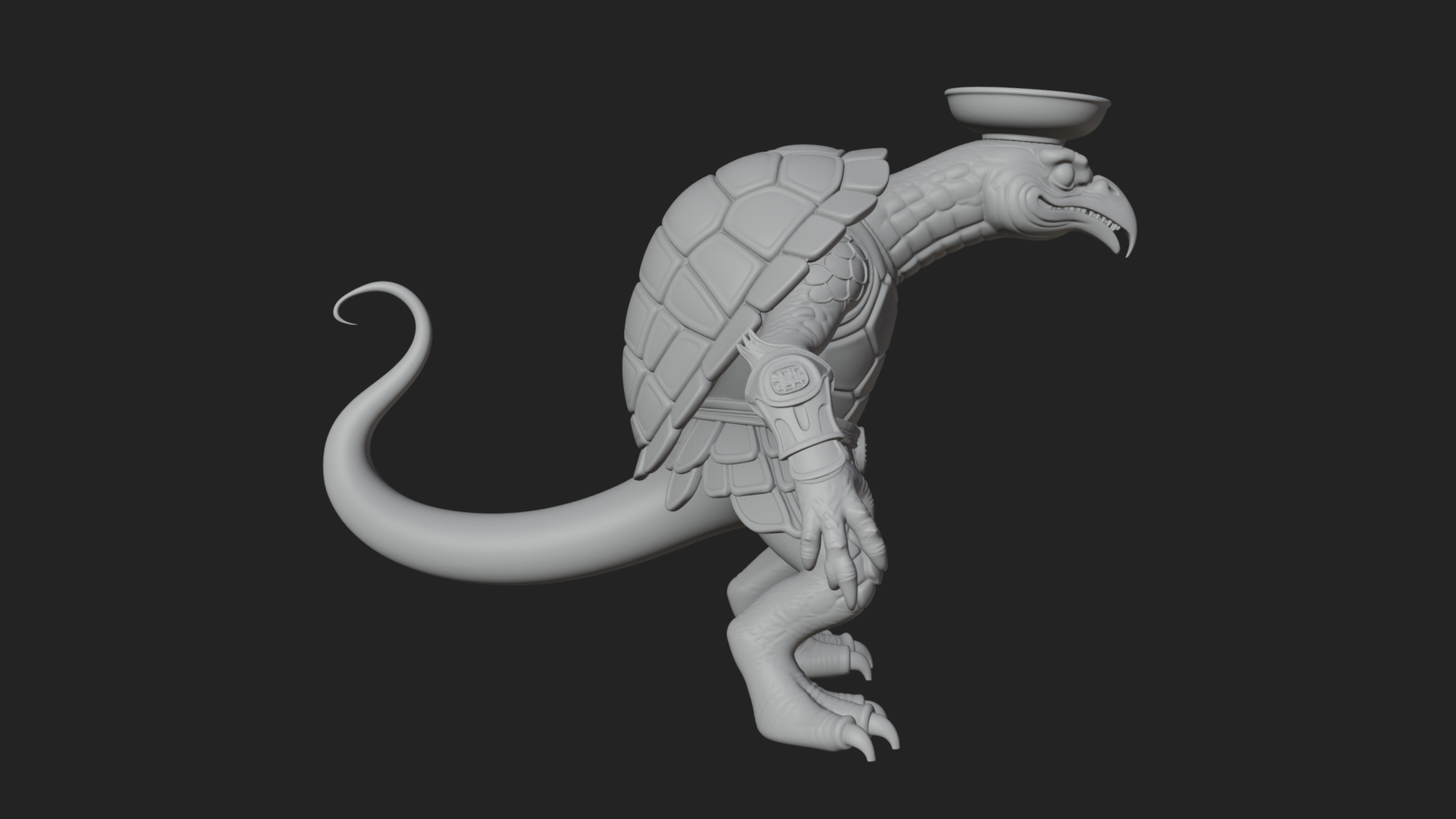 Armored Turtle Beast Statue Design 4 3D Print Model 3D Model