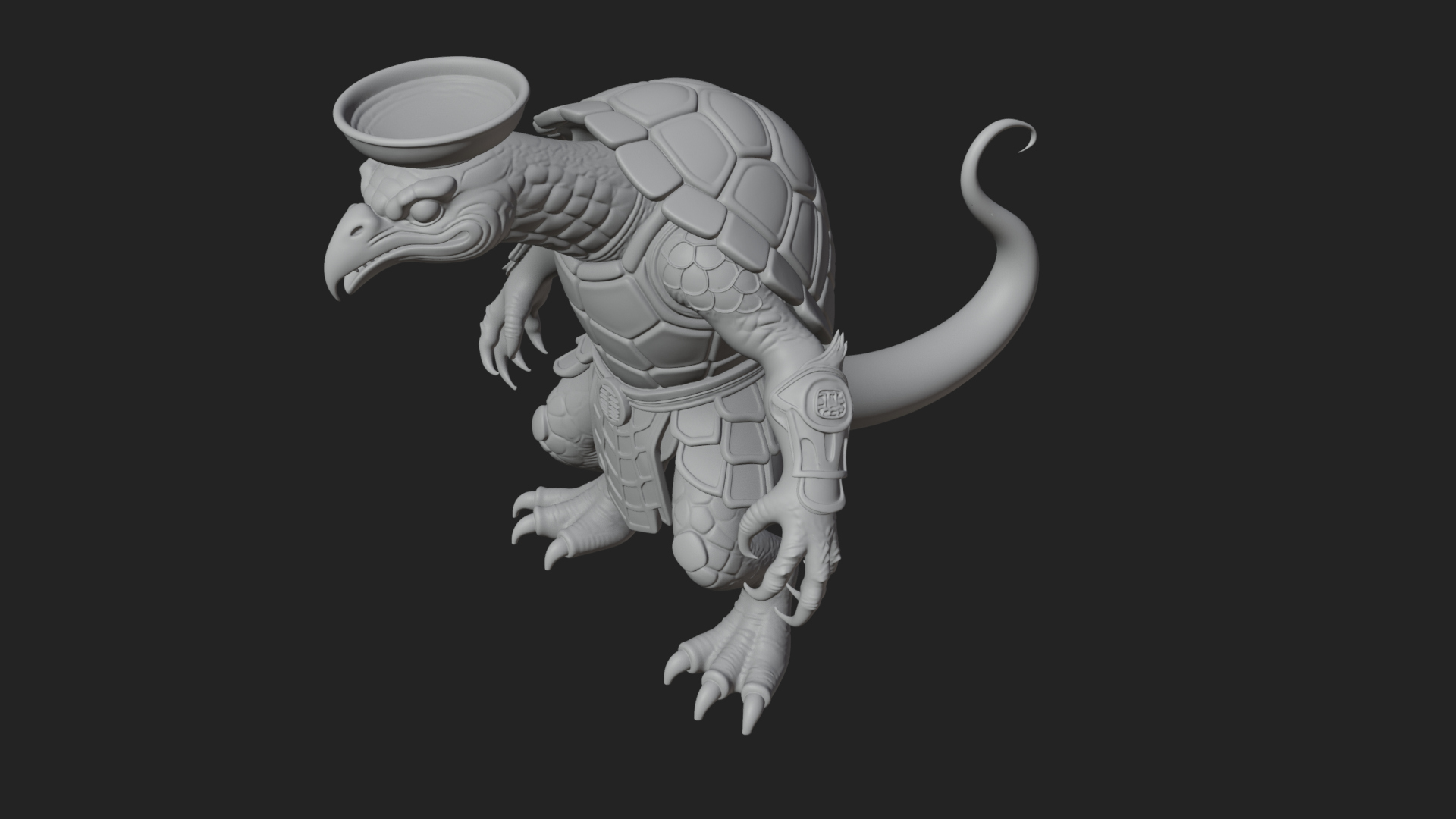 Armored Turtle Beast Statue Design 4 3D Print Model 3D Model