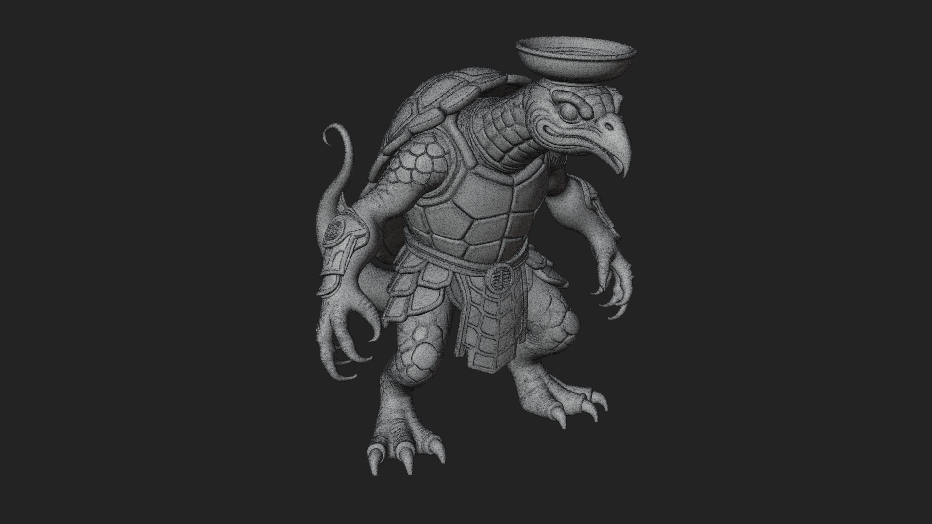 Armored Turtle Beast Statue Design 4 3D Print Model 3D Model