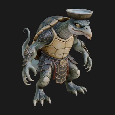 Armored Turtle Beast Statue Design 4 3D Print Model