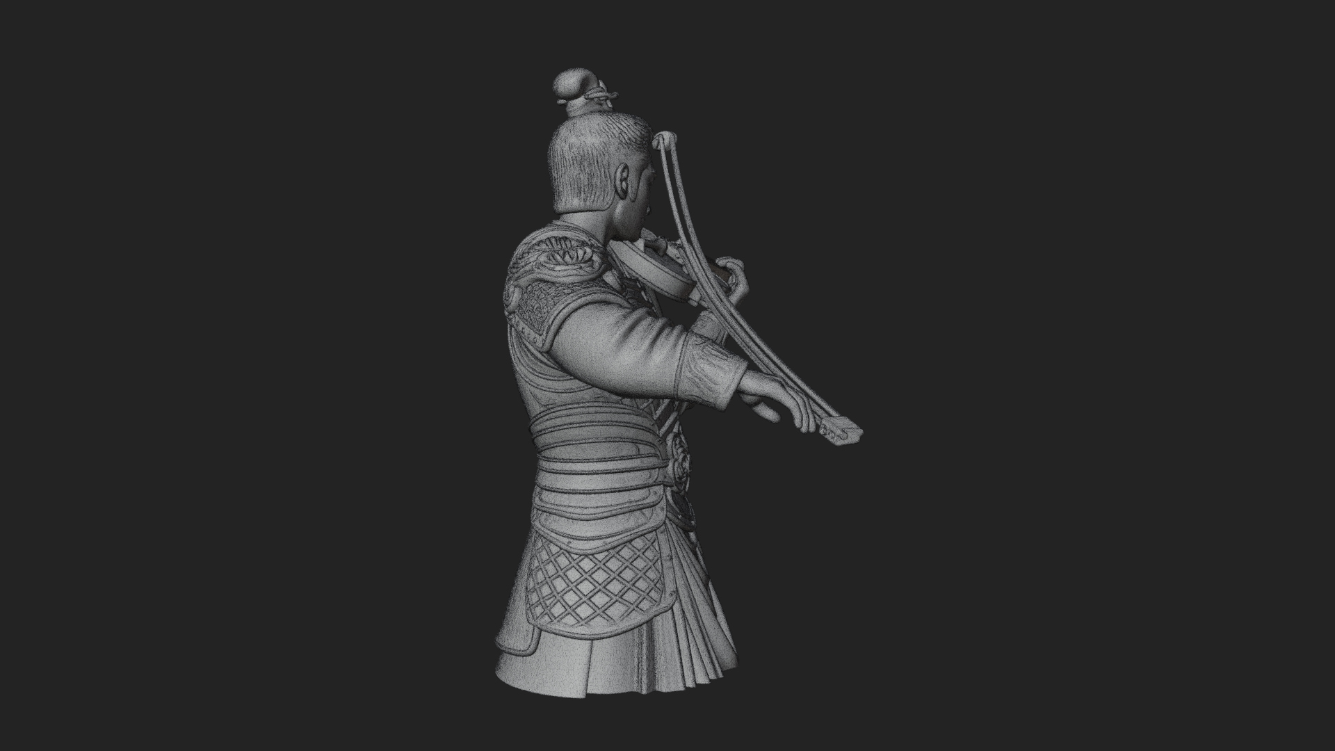 Armored Violin Player Bust Design 1 3D Print Model 3D Model