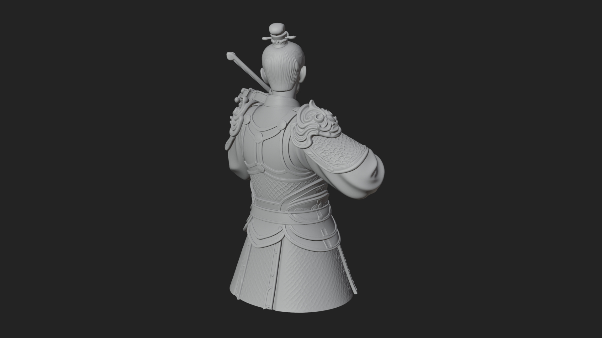 Armored Violin Player Bust Design 4 3D Print Model 3D Model