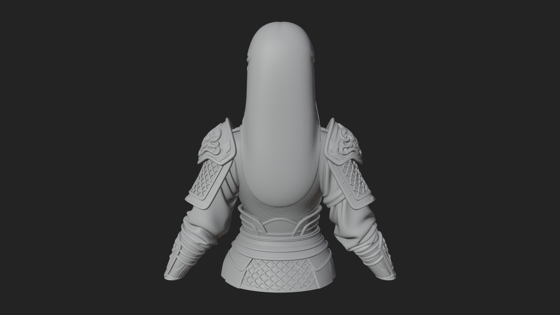 Armored Woman Warrior Bust Design 1 3D Print Model 3D Model