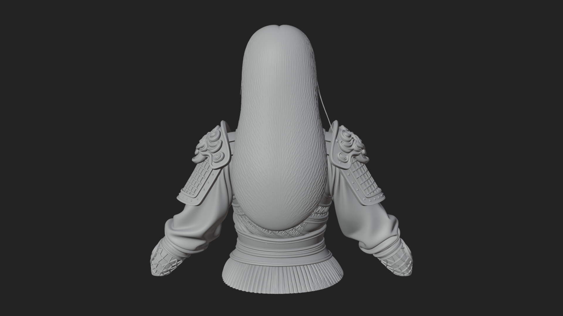 Armored Woman Warrior Bust Design 3 3D Print Model 3D Model