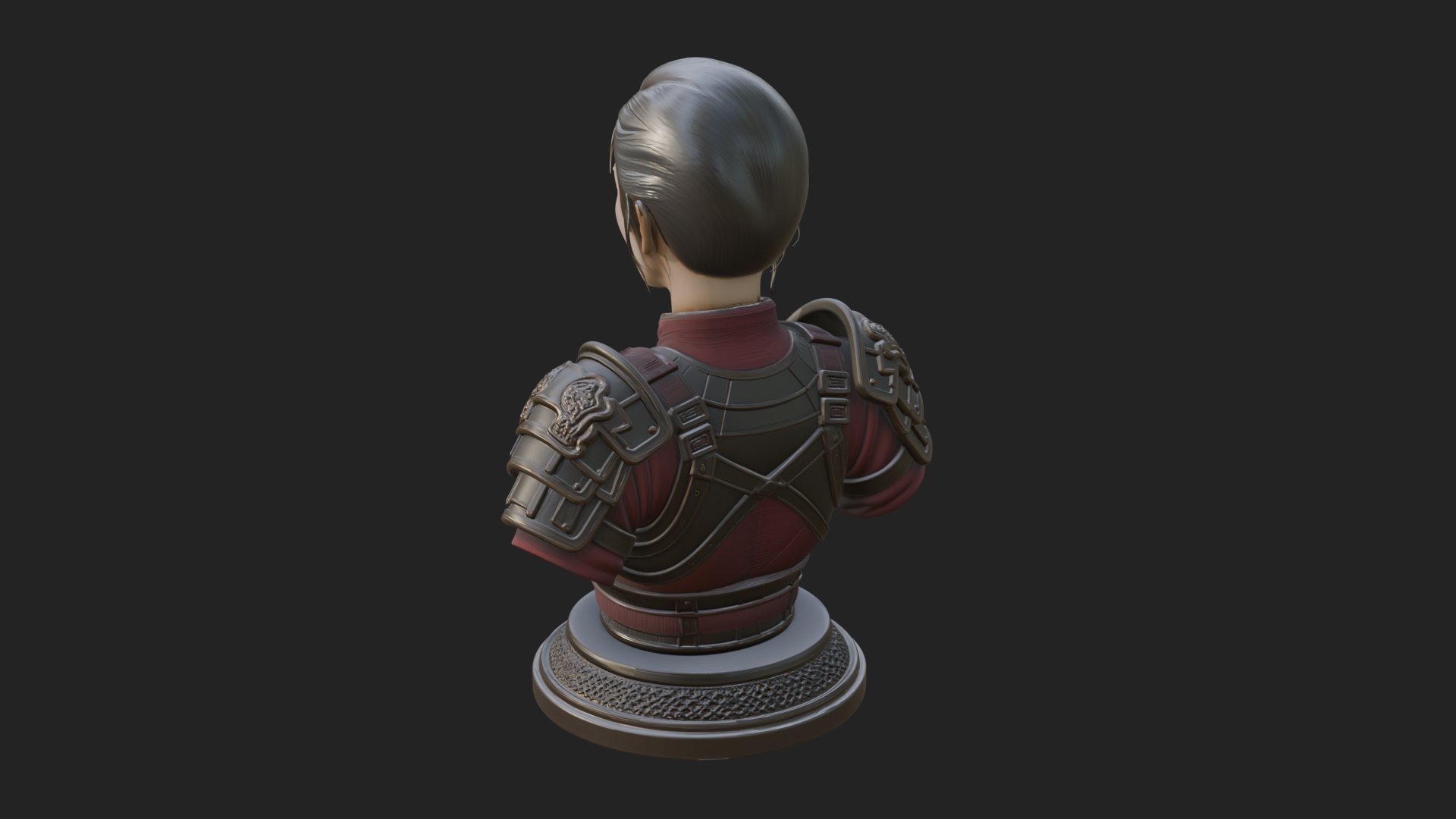 Armored Woman Warrior Bust Design 6 3D Print Model 3D Model