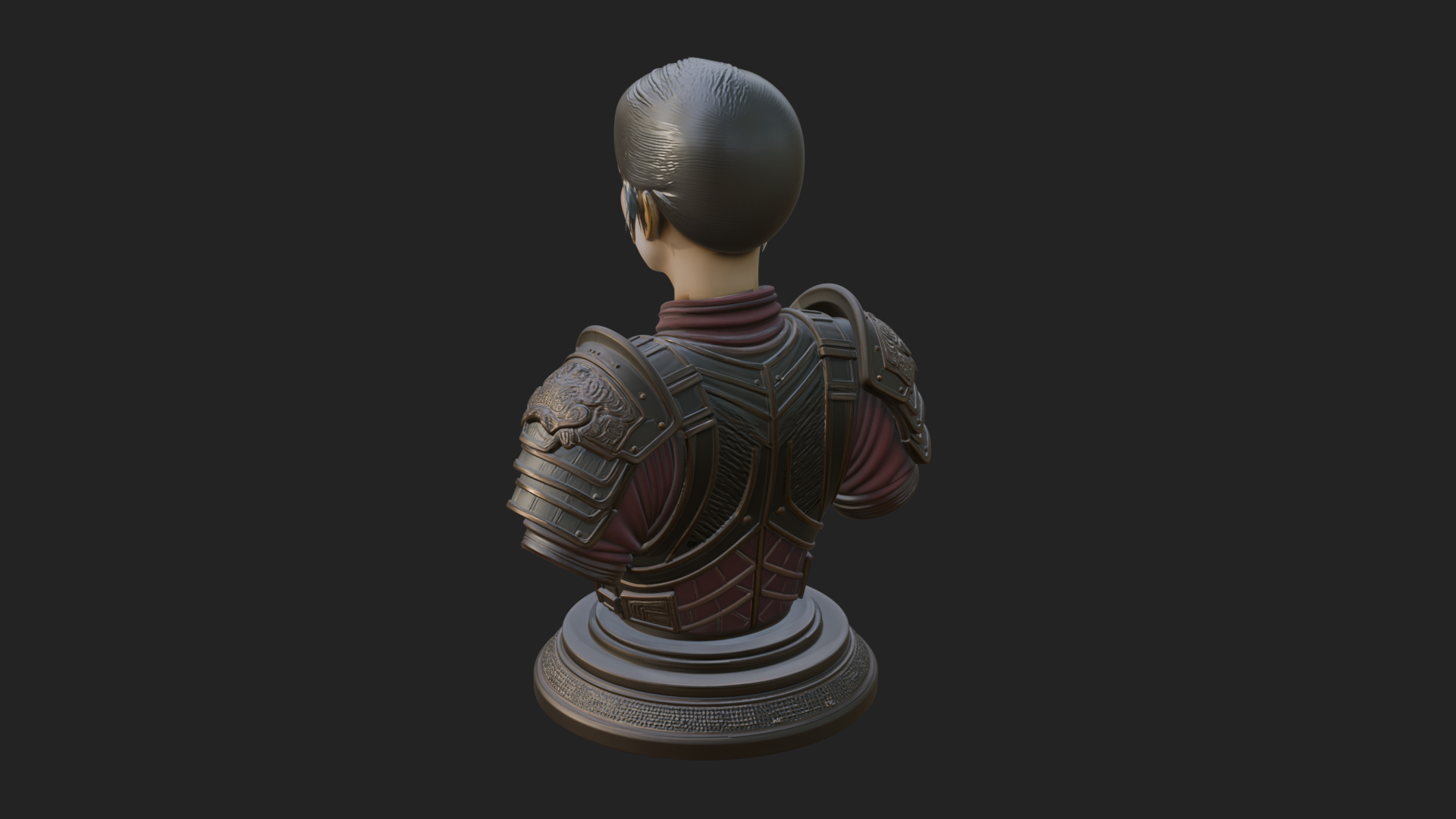 Armored Woman Warrior Bust Design 7 3D Print Model 3D Model