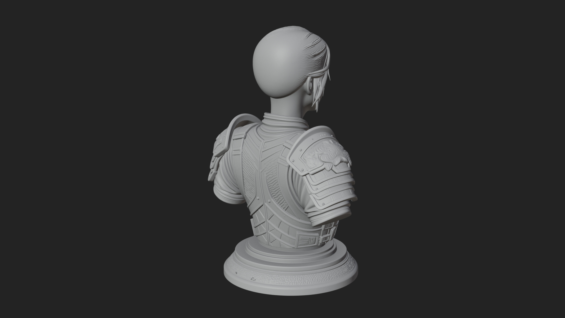 Armored Woman Warrior Bust Design 7 3D Print Model 3D Model