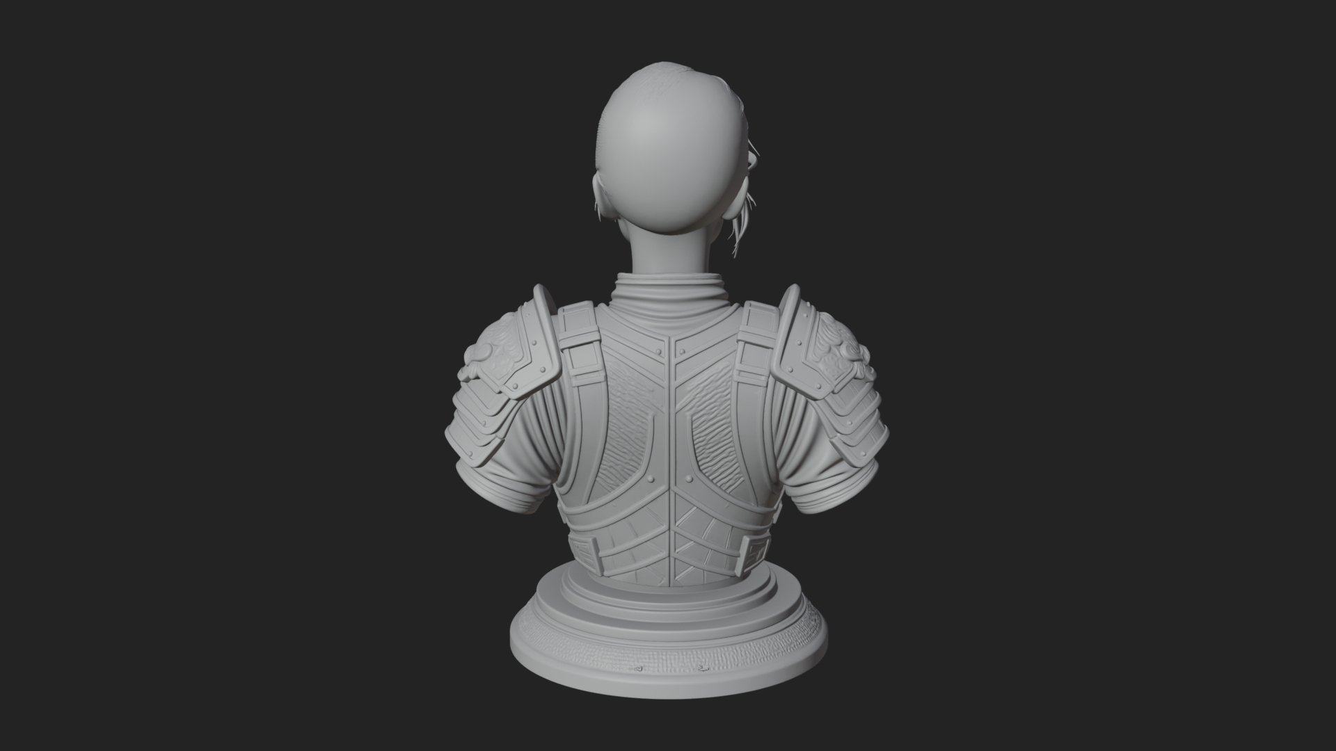 Armored Woman Warrior Bust Design 7 3D Print Model 3D Model