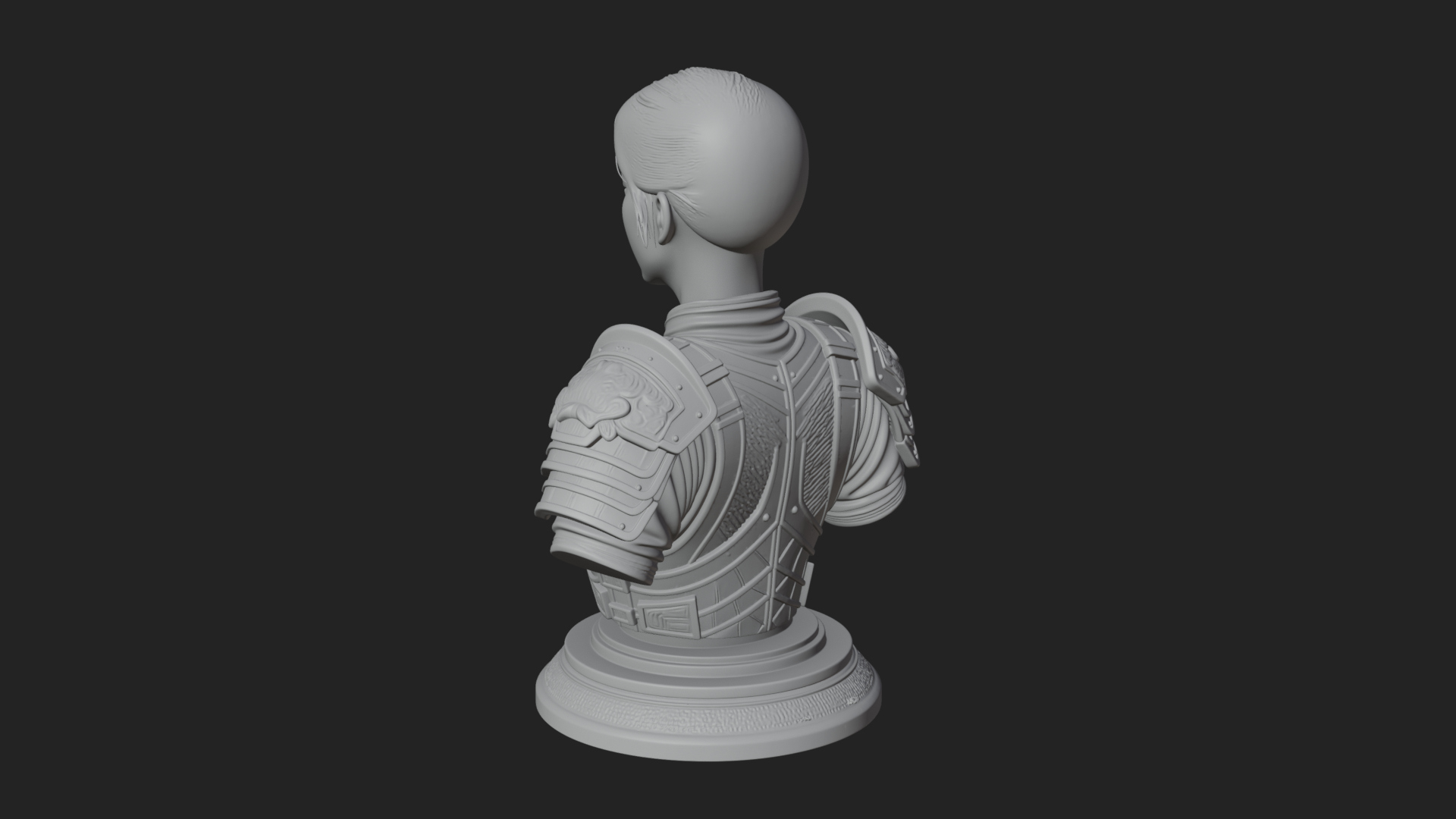 Armored Woman Warrior Bust Design 7 3D Print Model 3D Model