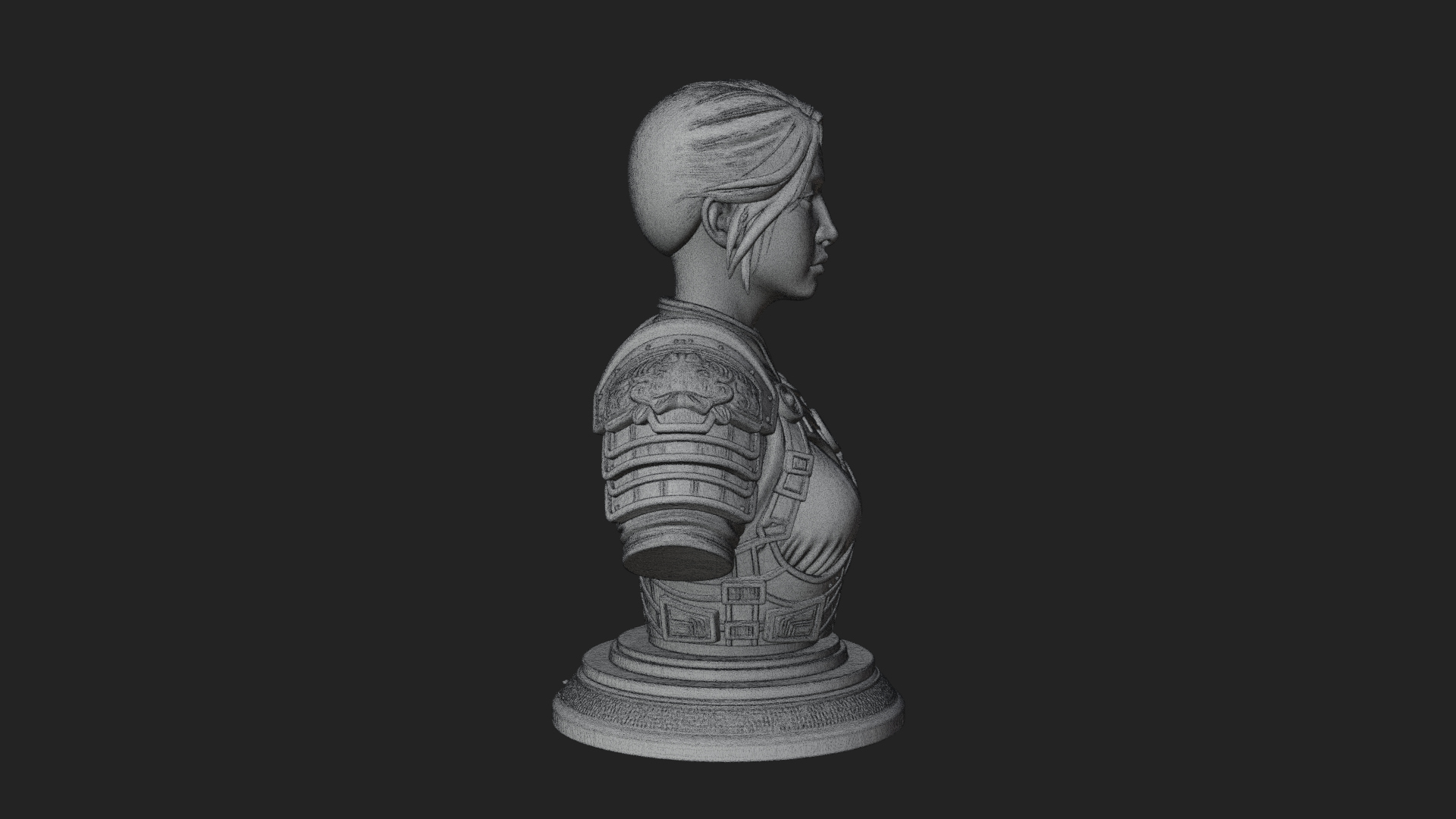 Armored Woman Warrior Bust Design 7 3D Print Model 3D Model