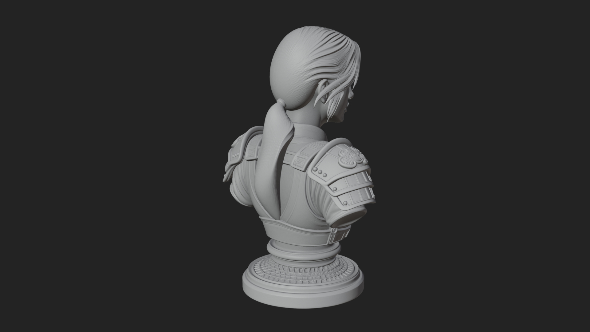 Armored Woman Warrior Bust Design 8 3D Print Model 3D Model