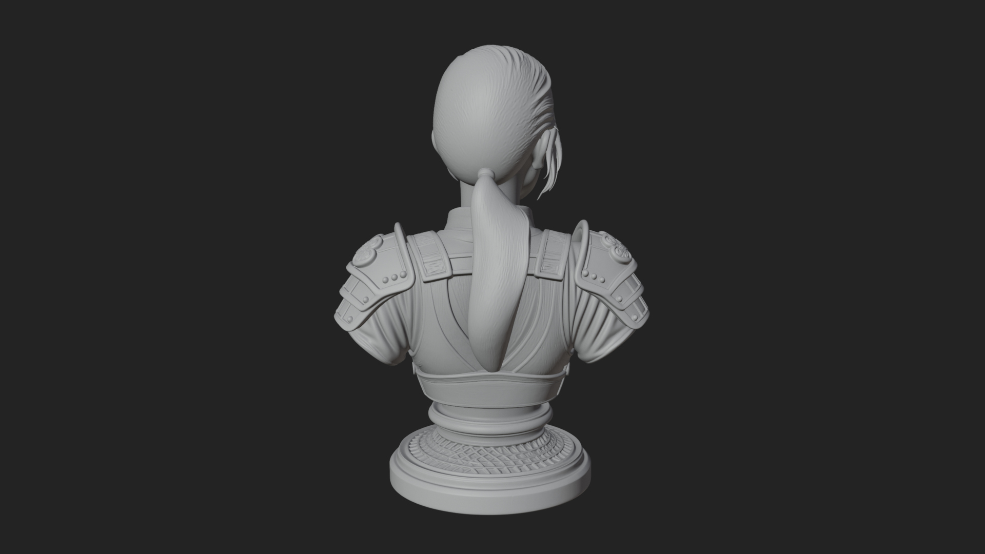 Armored Woman Warrior Bust Design 8 3D Print Model 3D Model