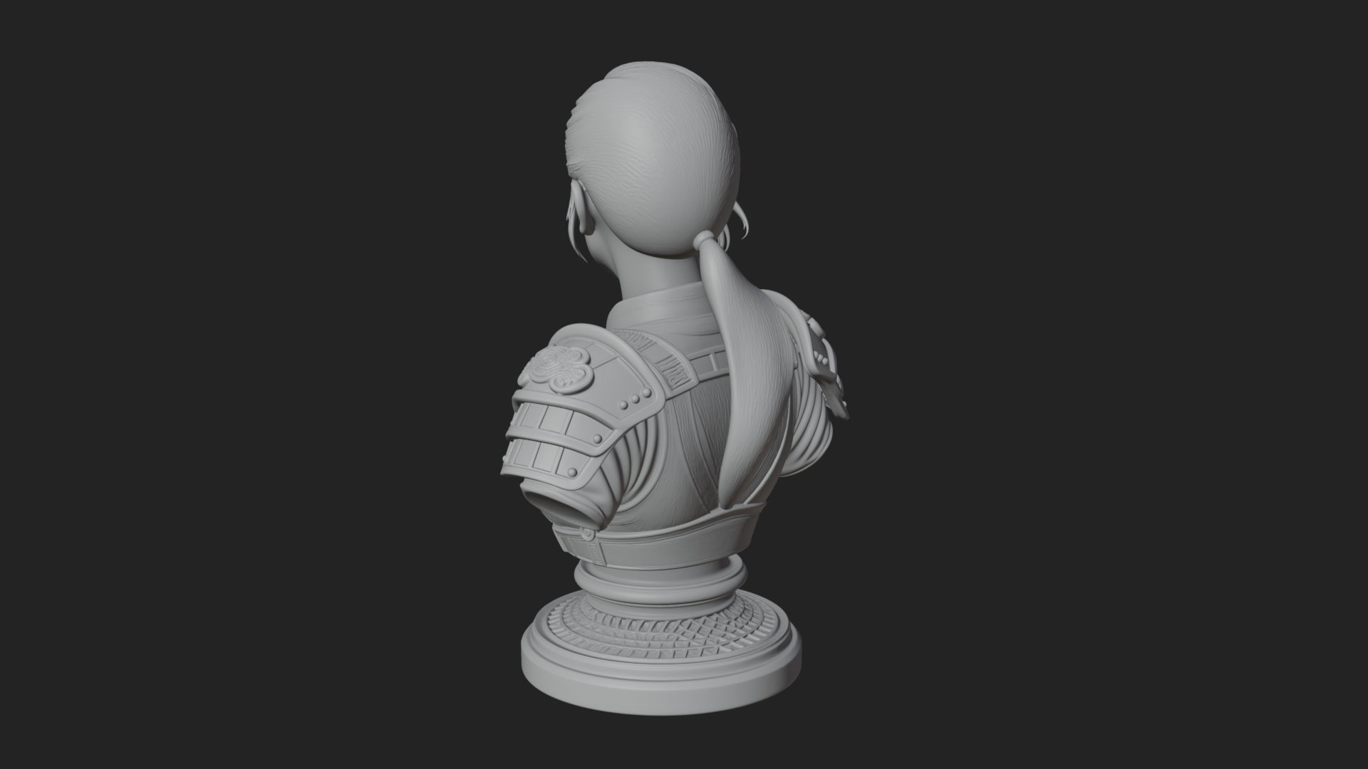 Armored Woman Warrior Bust Design 8 3D Print Model 3D Model