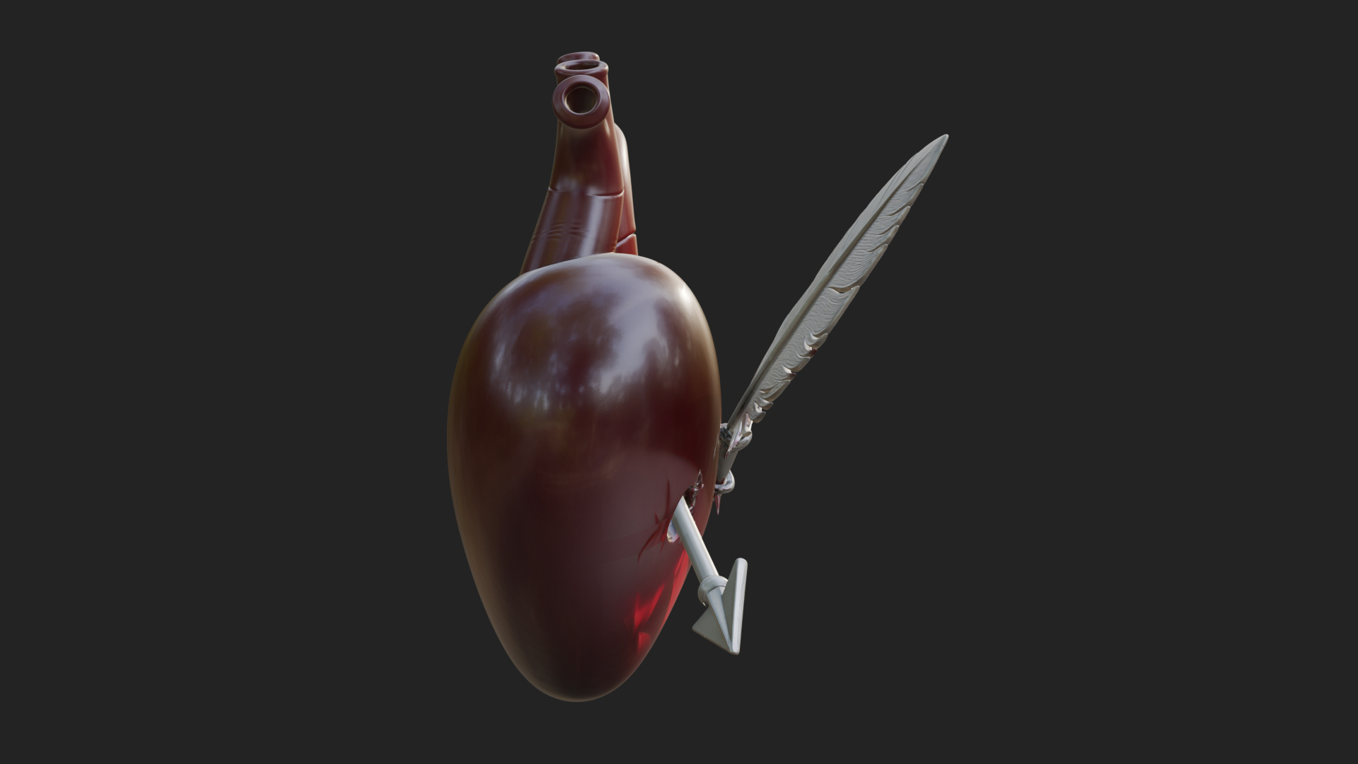 Arrow Pierced Heart Statue Design 1 3D Print Model 3D Model