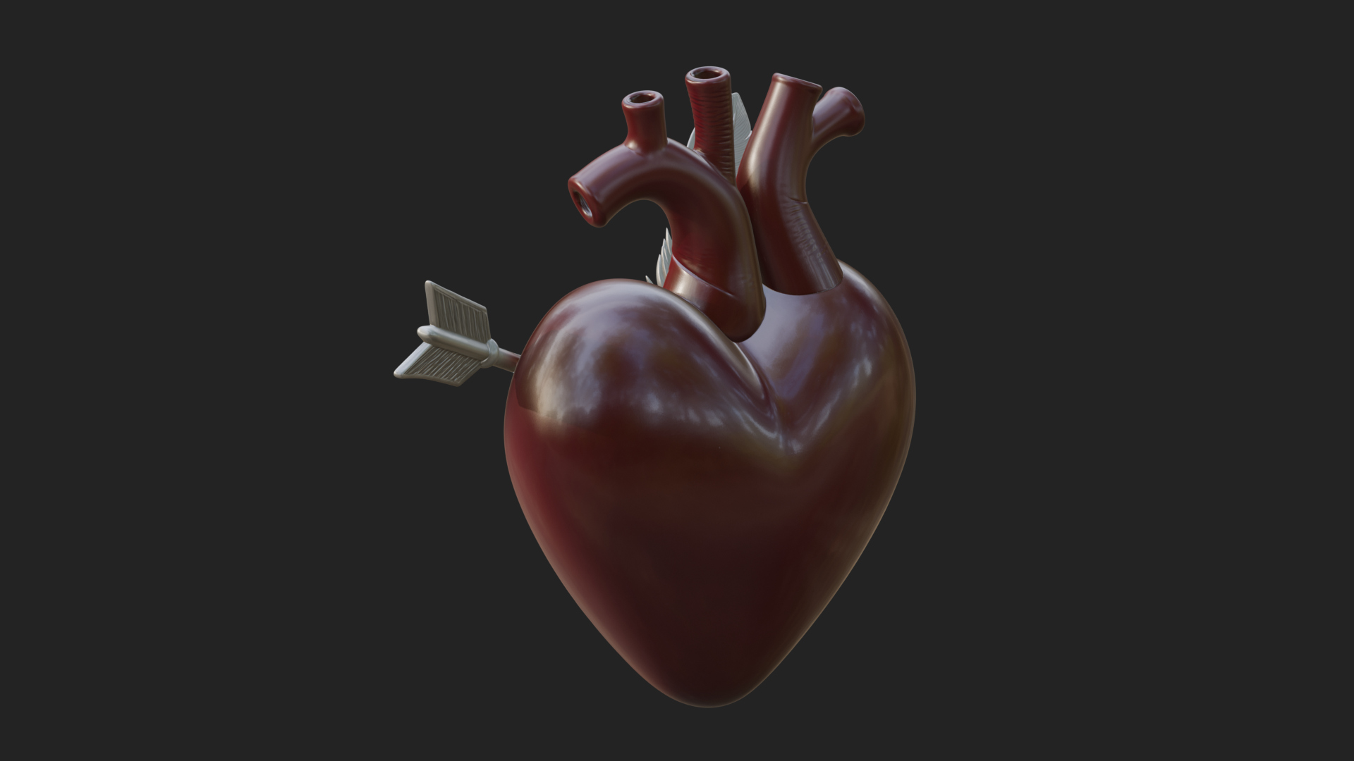 Arrow Pierced Heart Statue Design 1 3D Print Model 3D Model