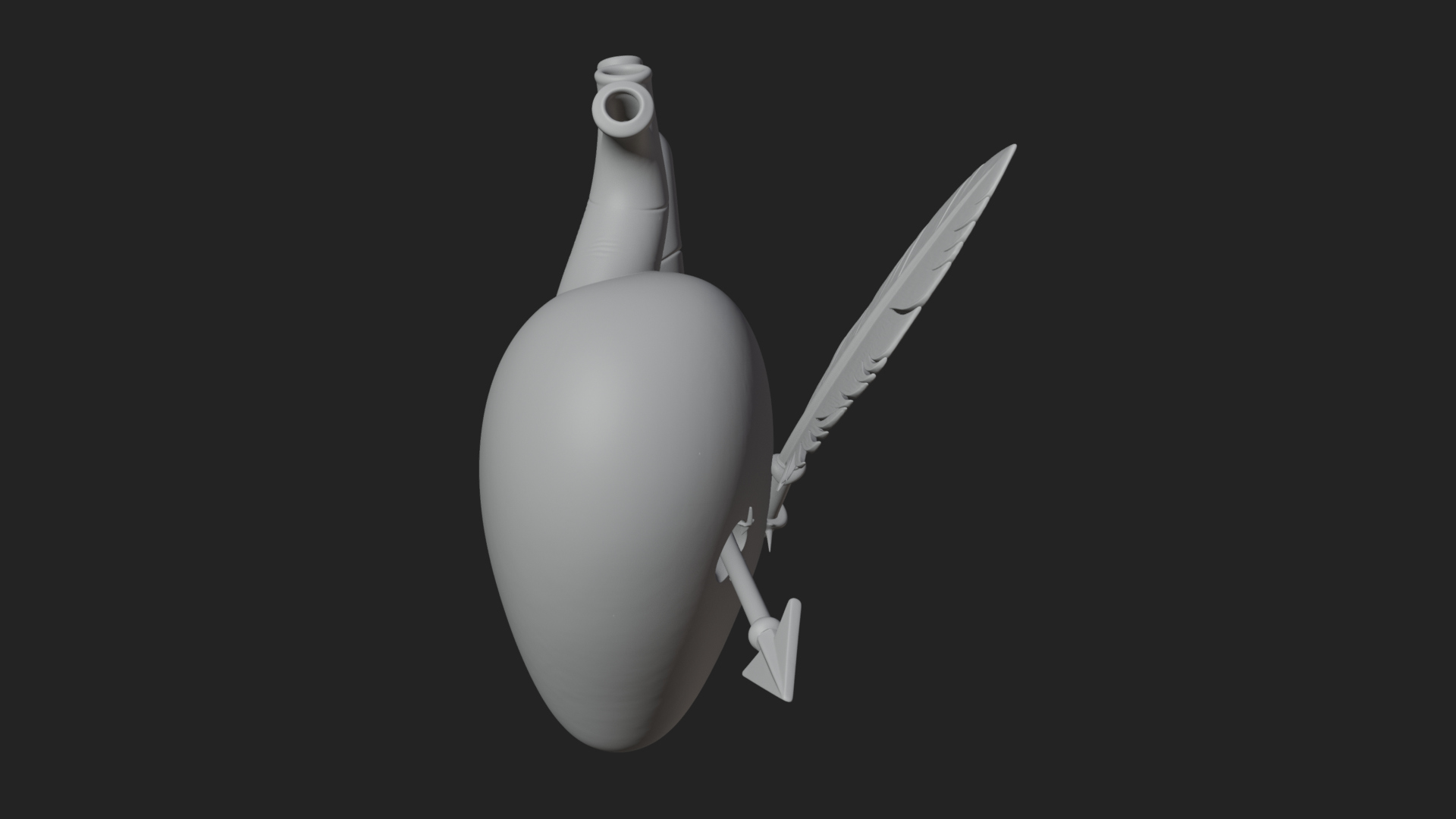 Arrow Pierced Heart Statue Design 1 3D Print Model 3D Model