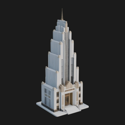Art Deco Skyscraper Tower Design 1 3D Print Model