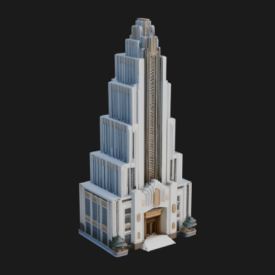 Art Deco Skyscraper Tower Design 2 3D Print Model