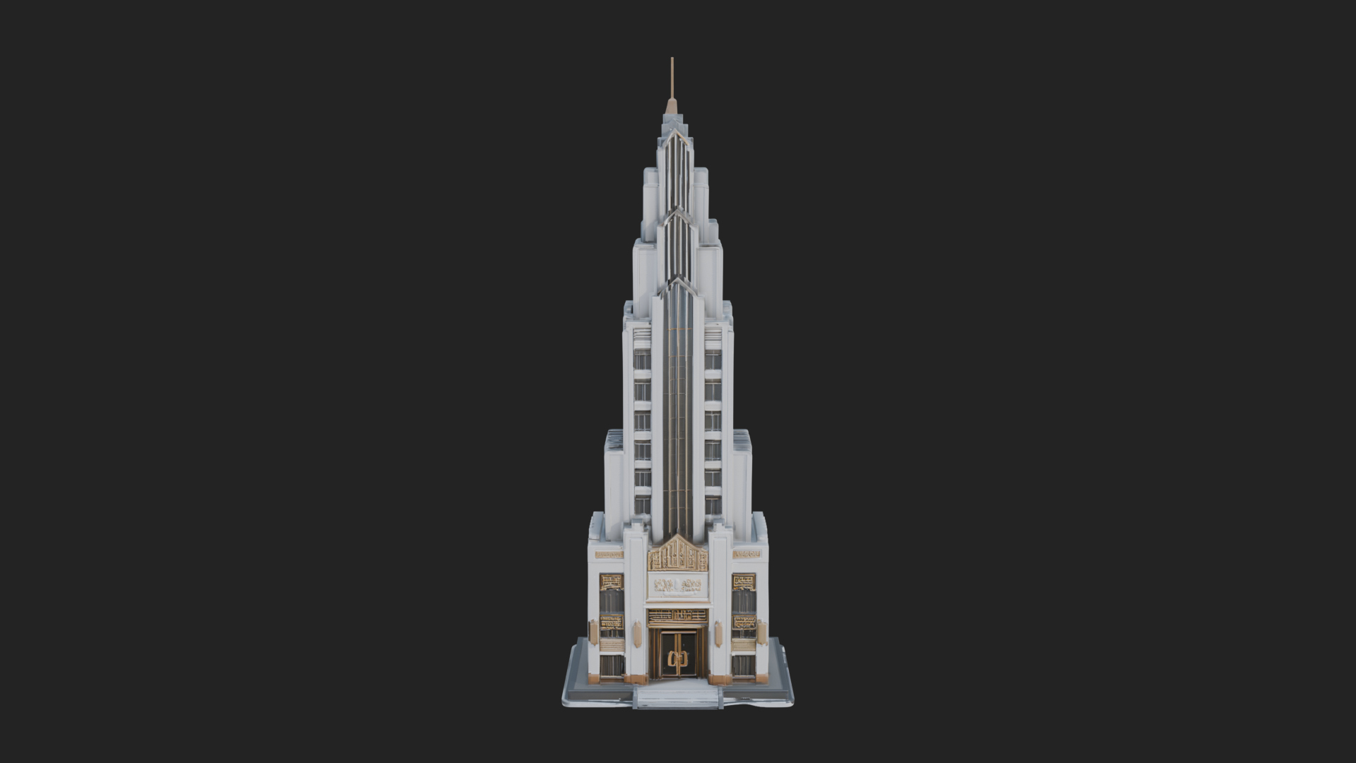 Art Deco Skyscraper Tower Design 3 3D Print Model 3D Model