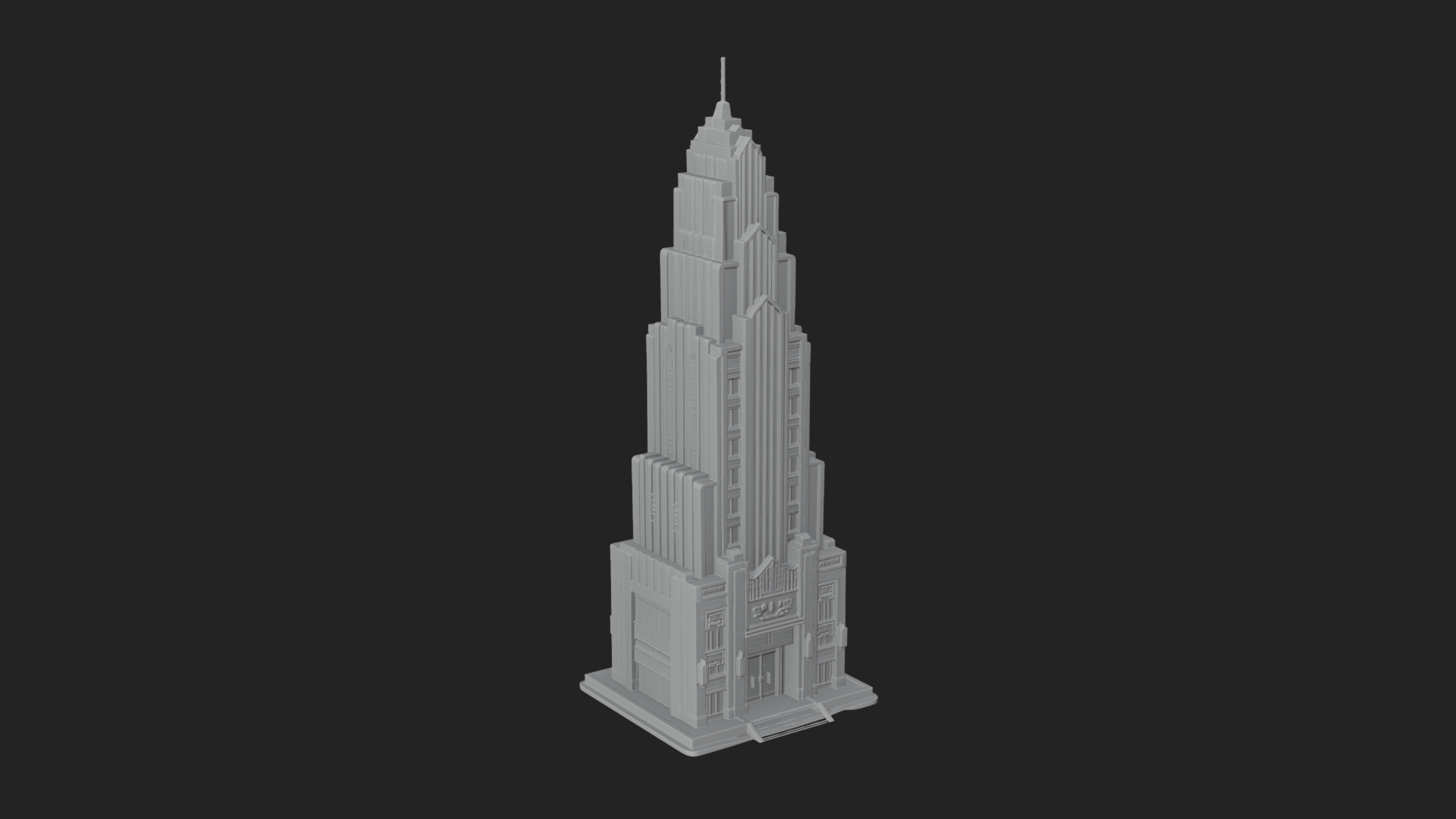 Art Deco Skyscraper Tower Design 3 3D Print Model 3D Model