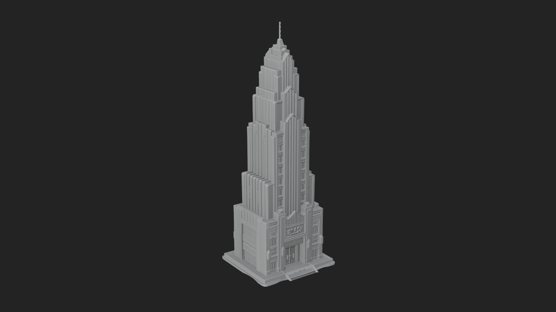 Art Deco Skyscraper Tower Design 3 3D Print Model 3D Model