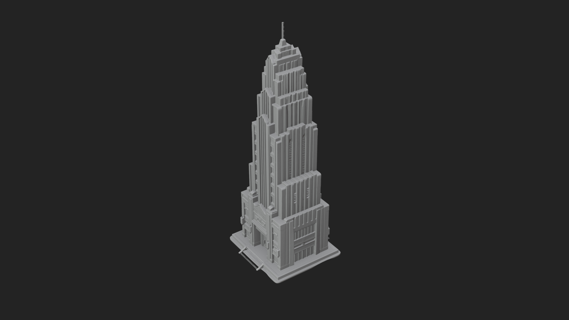 Art Deco Skyscraper Tower Design 3 3D Print Model 3D Model