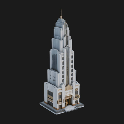 Art Deco Skyscraper Tower Design 3 3D Print Model